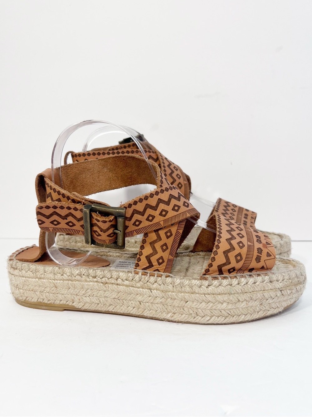 Anthropologie Howsty Women's Salma Flatforms Platform Espadrilles Leather Size 9
